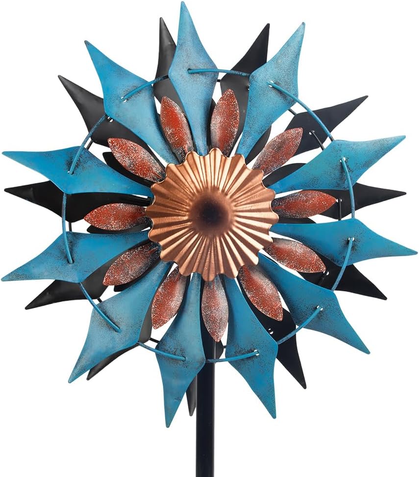 Retro Wind Spinner Outdoor Metal Pinwheels Kinetic Windmill