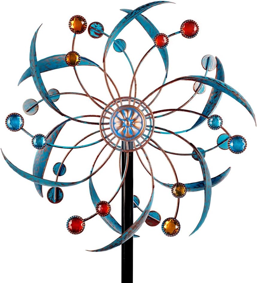 Retro Wind Spinner Outdoor Metal Pinwheels Kinetic Windmill