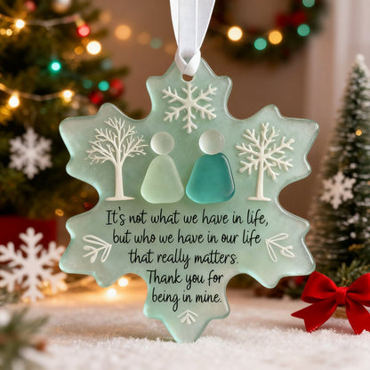 Snowflake-Shaped Sea Glass Friendship Ornament