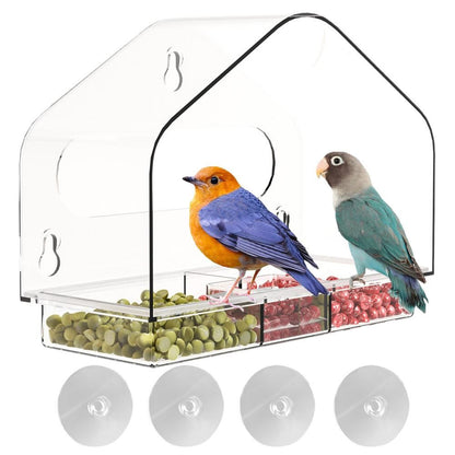 Transparent Acrylic Window Hummingbird Bird Feeder