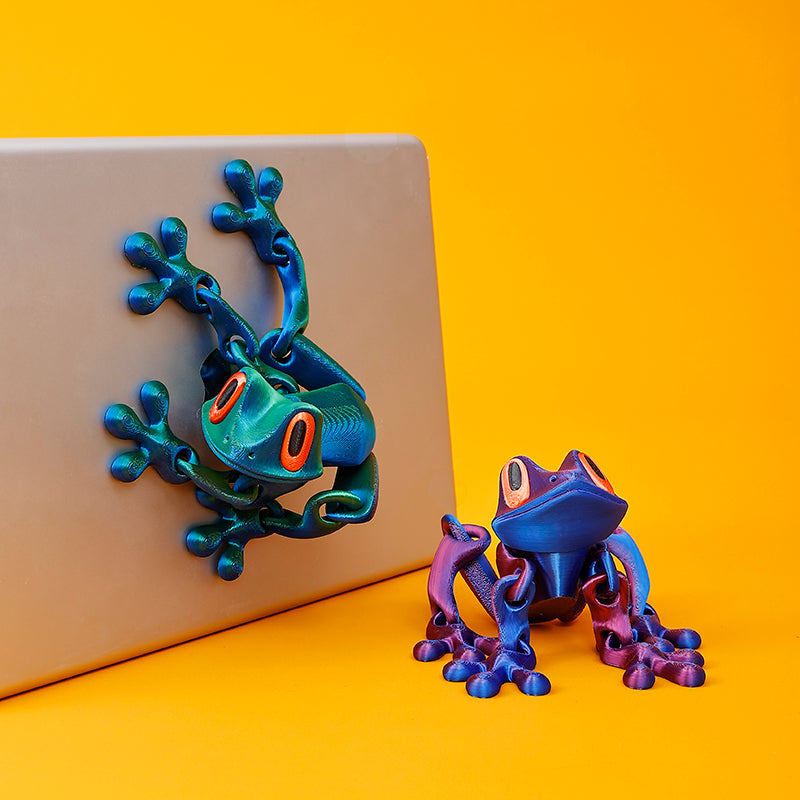 3D Printed Magnetic Frog Fridge Magnet with Articulated Joints Glow-in-the-Dark Dragon Toy