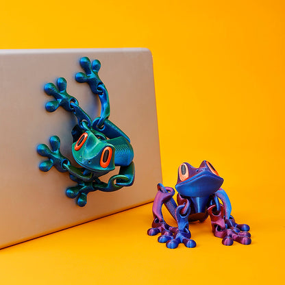 3D Printed Magnetic Frog Fridge Magnet with Articulated Joints Glow-in-the-Dark Dragon Toy
