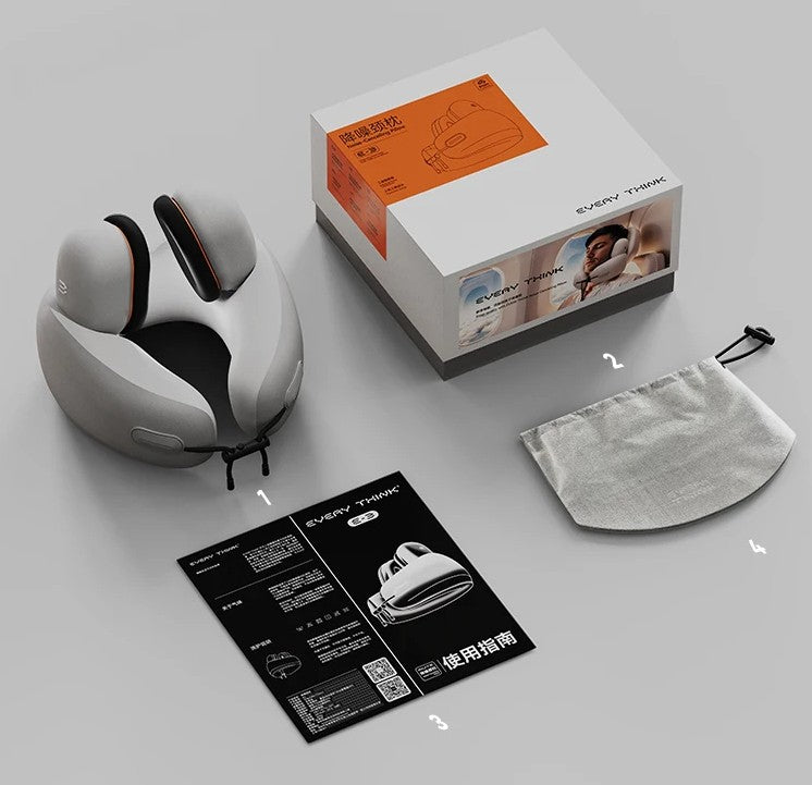 U-Shaped Travel Neck Pillow – Noise-Canceling Memory Foam with Detachable Earmuffs