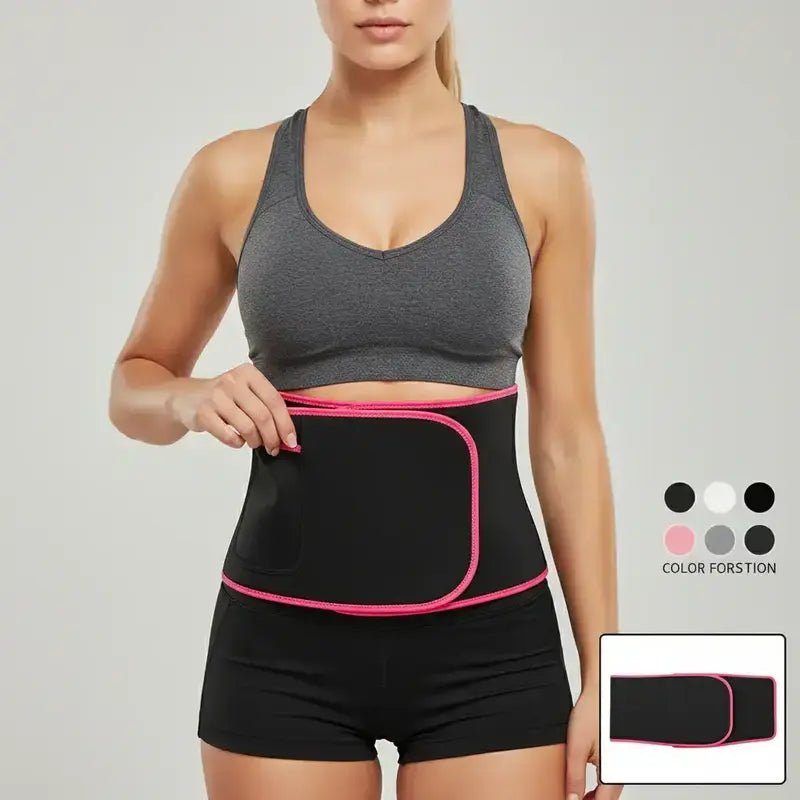 Neoprene Waist Trainer Belt with Adjustable Closure and Heat Retention for Unisex Workouts