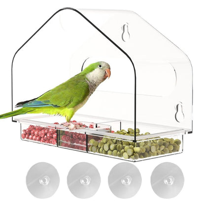 Transparent Acrylic Window Hummingbird Bird Feeder