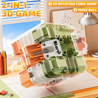3D Maze Cube Puzzle Brain Teaser Game - Large Labyrinth Challenge Toy for Kids Christmas Gifts
