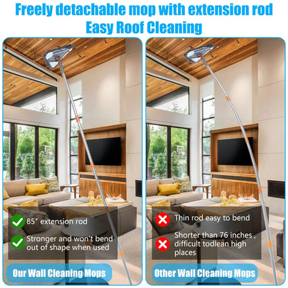 Rotating Triangle Wall Mop with Adjustable Long Handle