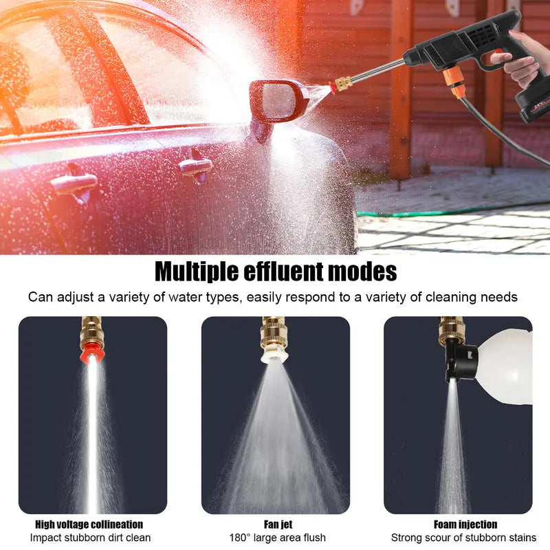 Cordless Pressure Washer 380 PSI with Dual 24V Batteries and Foam Soap Dispenser, 33ft Spray Range