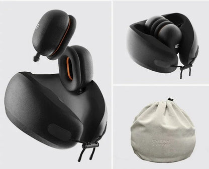 U-Shaped Travel Neck Pillow – Noise-Canceling Memory Foam with Detachable Earmuffs