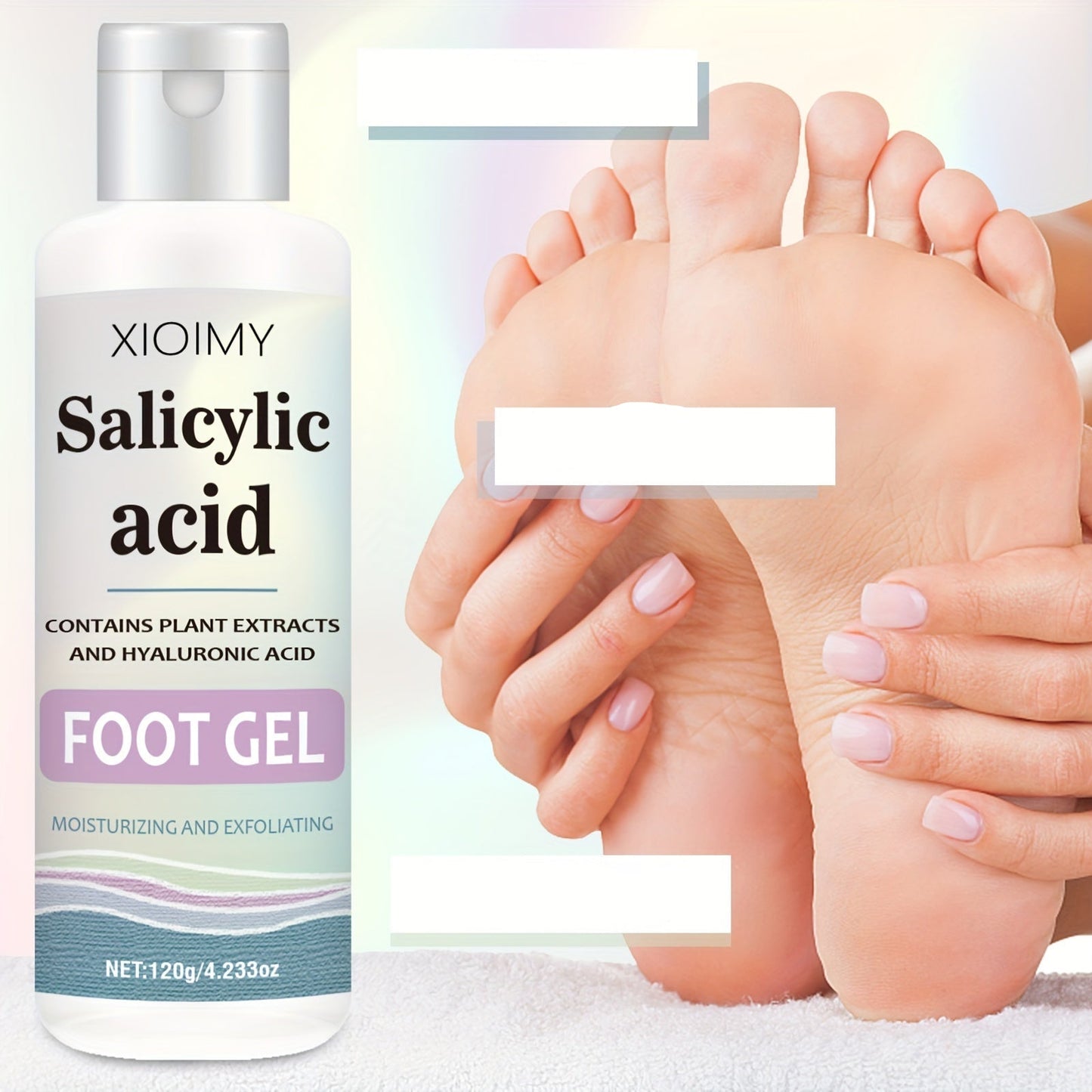 Salicylic Acid Foot Gel – Exfoliating and Moisturizing Heel Cream for Dry Cracked Feet, Smooth Callus Removal, Nourishing Daily Repair Foot Treatment