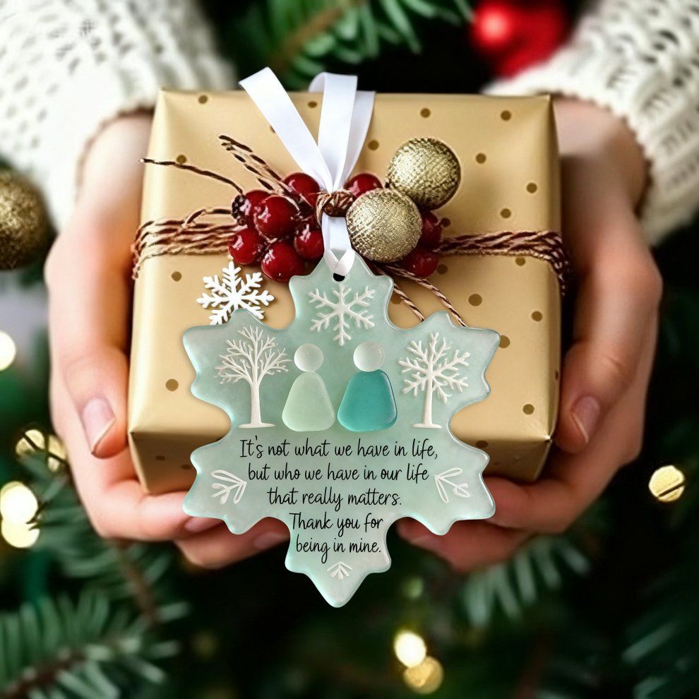 Snowflake-Shaped Sea Glass Friendship Ornament