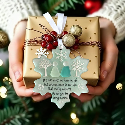 Snowflake-Shaped Sea Glass Friendship Ornament