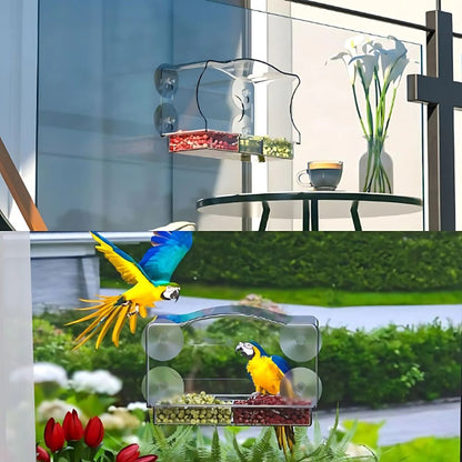 Transparent Acrylic Window Hummingbird Bird Feeder