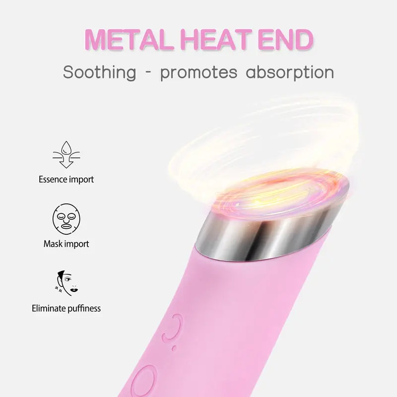 Vibrating Facial Cleansing Brush with Heating Function and 5 Speed Modes