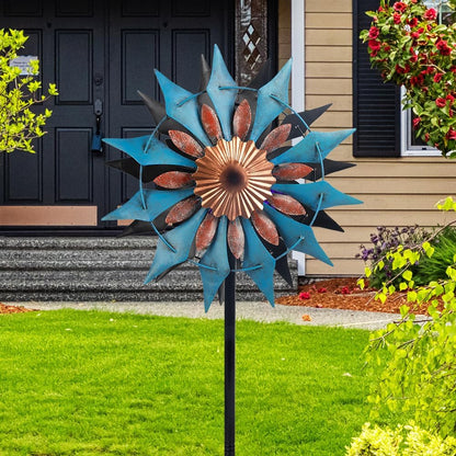 Retro Wind Spinner Outdoor Metal Pinwheels Kinetic Windmill