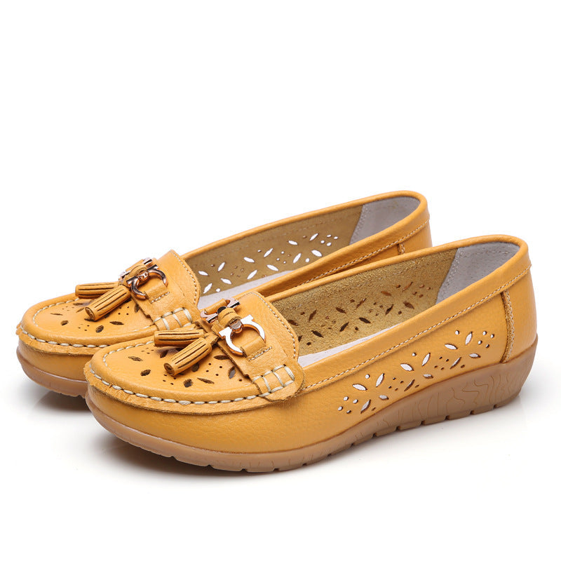 Women's hollow soft leather breathable sandals