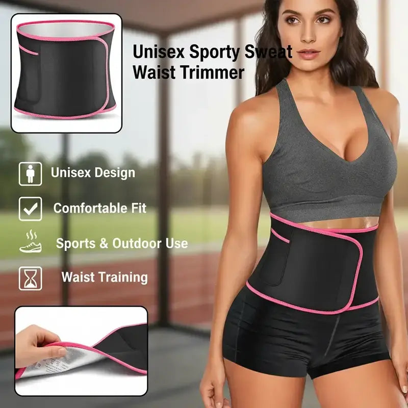 Neoprene Waist Trainer Belt with Adjustable Closure and Heat Retention for Unisex Workouts