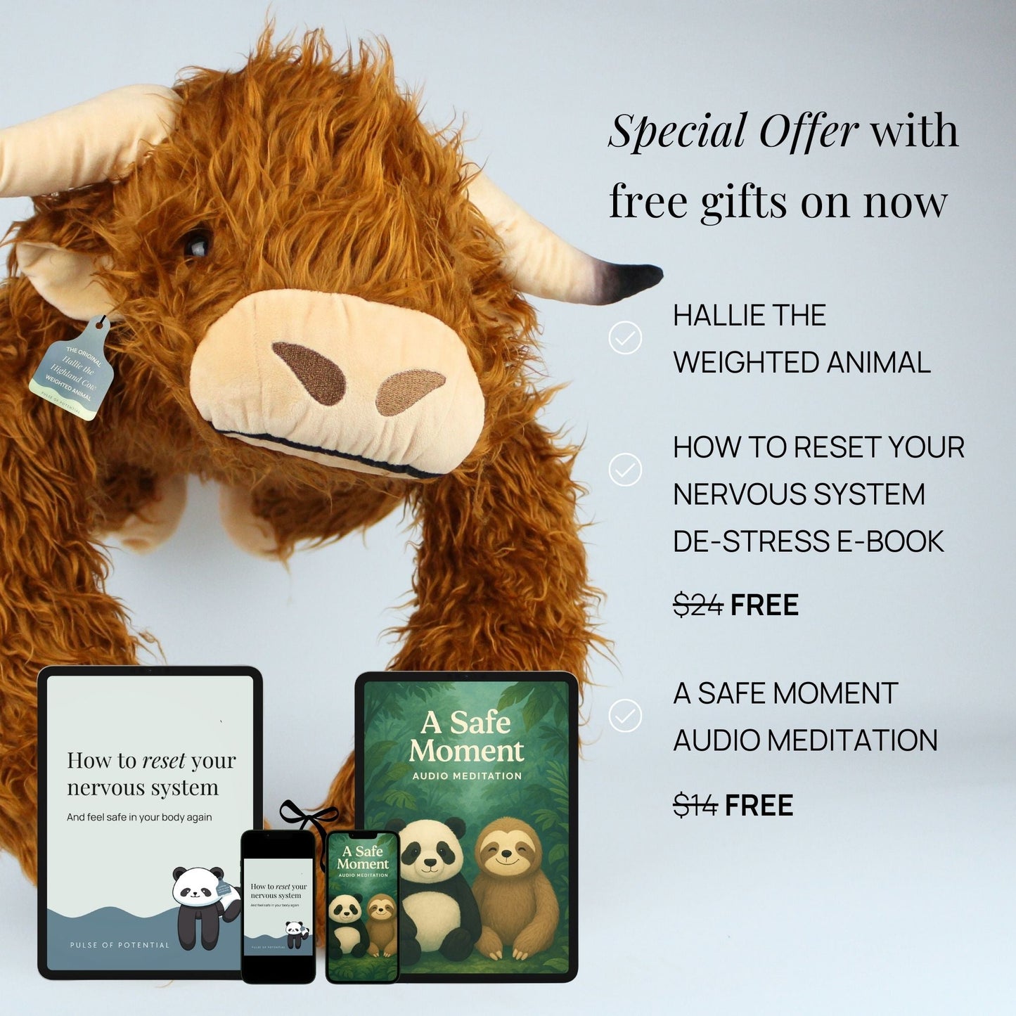 Hallie the Highland Cow Weighted Animal