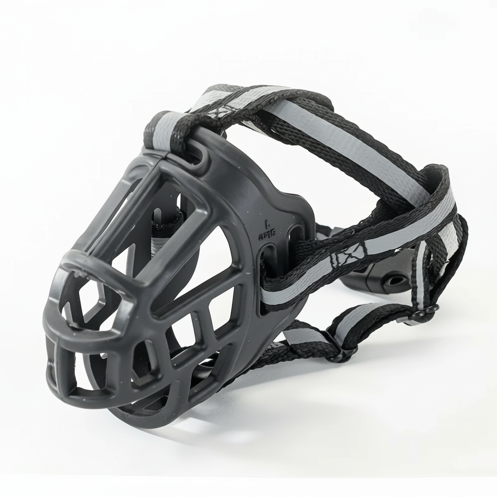 Dog Muzzle with Adjustable Head and Jaw Straps for Reactive Behavior