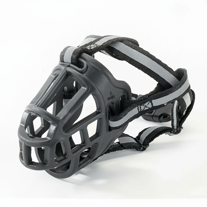 Dog Muzzle with Adjustable Head and Jaw Straps for Reactive Behavior