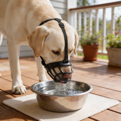 Dog Muzzle with Adjustable Head and Jaw Straps for Reactive Behavior