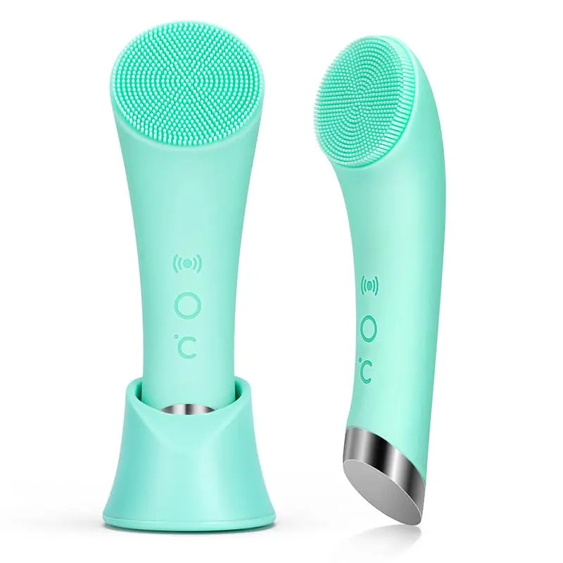 Vibrating Facial Cleansing Brush with Heating Function and 5 Speed Modes