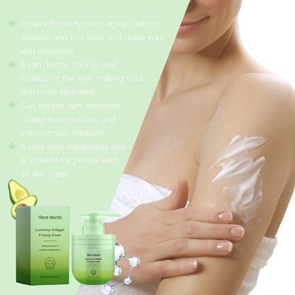 Collagen Firming Cream 100g - Hydrating Skin Tightening Cream for All Skin Types, Reduces Fine Lines and Restores Elasticity