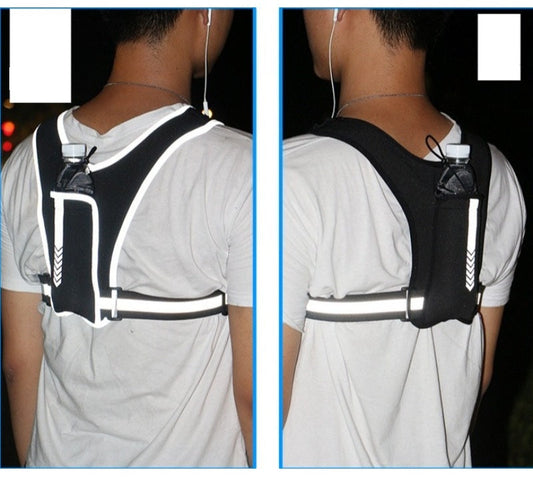 Multi-Functional Sports Phone Chest Bag – Reflective Running Vest with Adjustable Straps & Hydration Waist Pack for Cycling & Outdoor Fitness