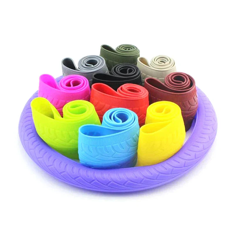 Silica Gel Steering Wheel Cover with Crocodile Texture and Palm Nodules for 14-16in
