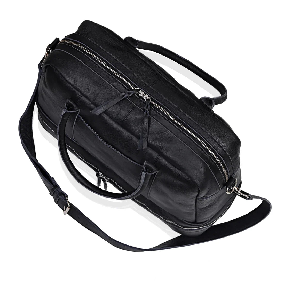 Leather Duffle Bag Full Grain Buffalo Leather Black