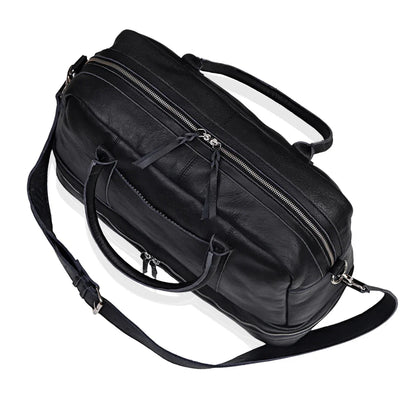 Leather Duffle Bag Full Grain Buffalo Leather Black