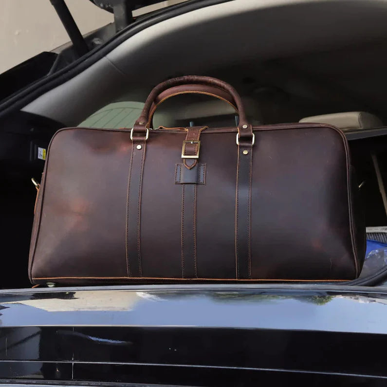 Leather Travel Duffel Bag Full Grain Buffalo Leather