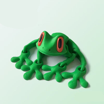 3D Printed Magnetic Frog Fridge Magnet with Articulated Joints Glow-in-the-Dark Dragon Toy
