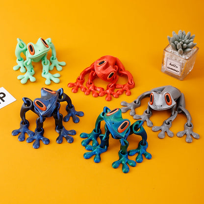 3D Printed Magnetic Frog Fridge Magnet with Articulated Joints Glow-in-the-Dark Dragon Toy
