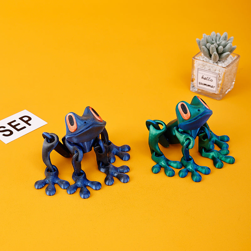 3D Printed Magnetic Frog Fridge Magnet with Articulated Joints Glow-in-the-Dark Dragon Toy