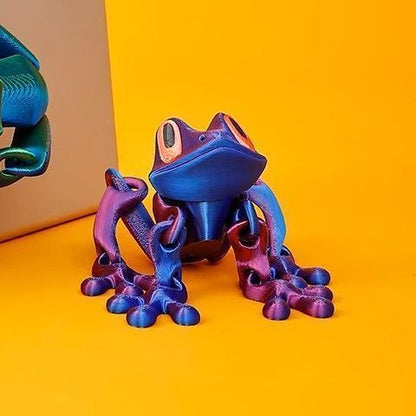 3D Printed Magnetic Frog Fridge Magnet with Articulated Joints Glow-in-the-Dark Dragon Toy