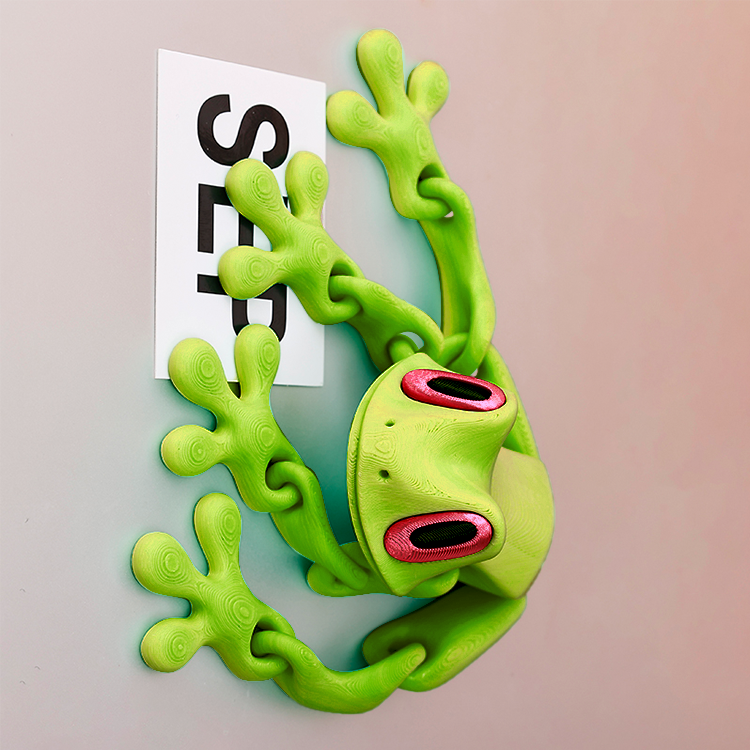 3D Printed Magnetic Frog Fridge Magnet with Articulated Joints Glow-in-the-Dark Dragon Toy