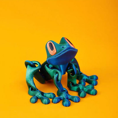 3D Printed Magnetic Frog Fridge Magnet with Articulated Joints Glow-in-the-Dark Dragon Toy