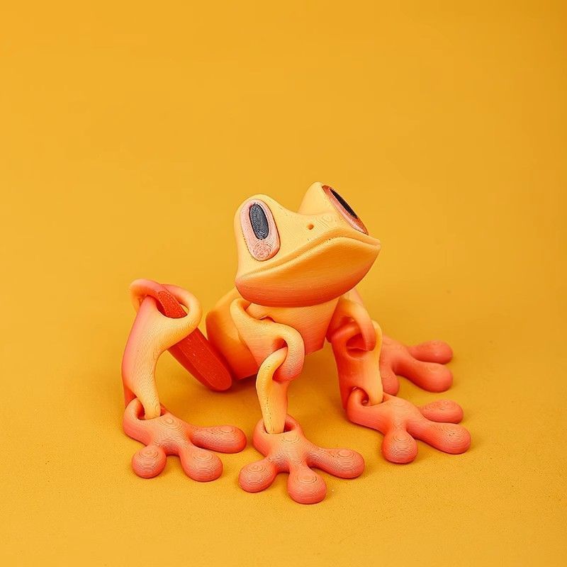3D Printed Magnetic Frog Fridge Magnet with Articulated Joints Glow-in-the-Dark Dragon Toy