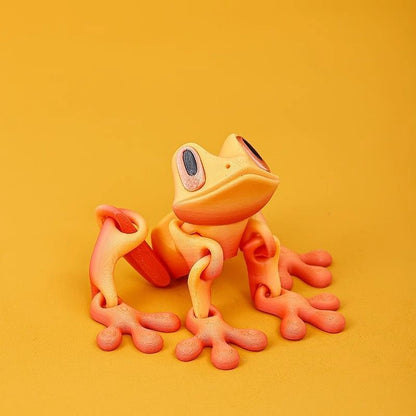 3D Printed Magnetic Frog Fridge Magnet with Articulated Joints Glow-in-the-Dark Dragon Toy