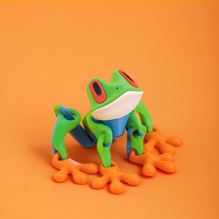 3D Printed Magnetic Frog Fridge Magnet with Articulated Joints Glow-in-the-Dark Dragon Toy
