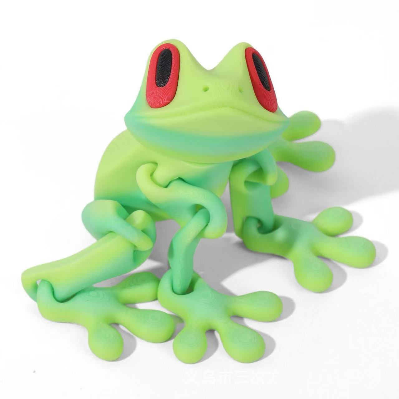 3D Printed Magnetic Frog Fridge Magnet with Articulated Joints Glow-in-the-Dark Dragon Toy