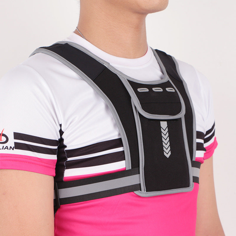 Multi-Functional Sports Phone Chest Bag – Reflective Running Vest with Adjustable Straps & Hydration Waist Pack for Cycling & Outdoor Fitness