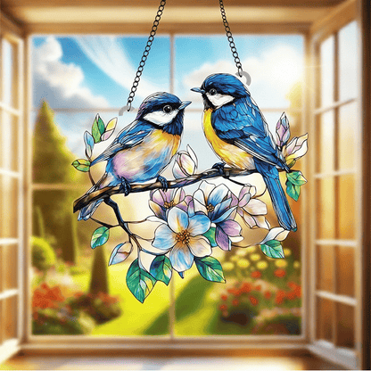Stained Glass Style Robin Suncatcher