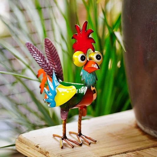 Metal-Rooster Outdoor Statue