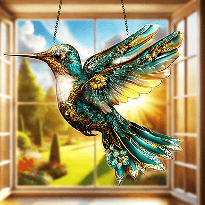 Stained Glass Style Robin Suncatcher