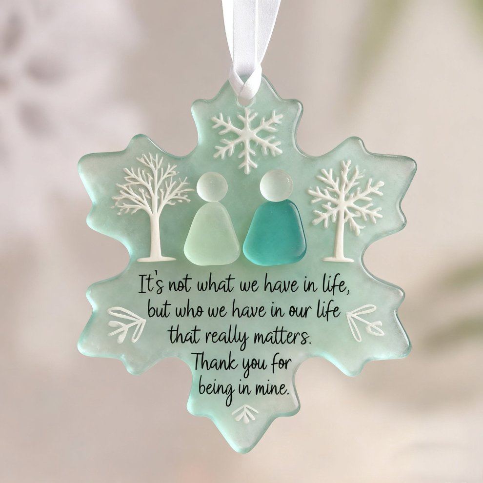 Snowflake-Shaped Sea Glass Friendship Ornament