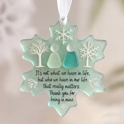 Snowflake-Shaped Sea Glass Friendship Ornament