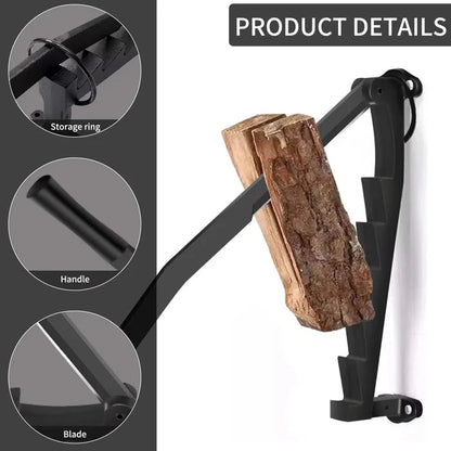 Wall Mounted Firewood Chopper with Carbon Steel Blade and Manual Operation