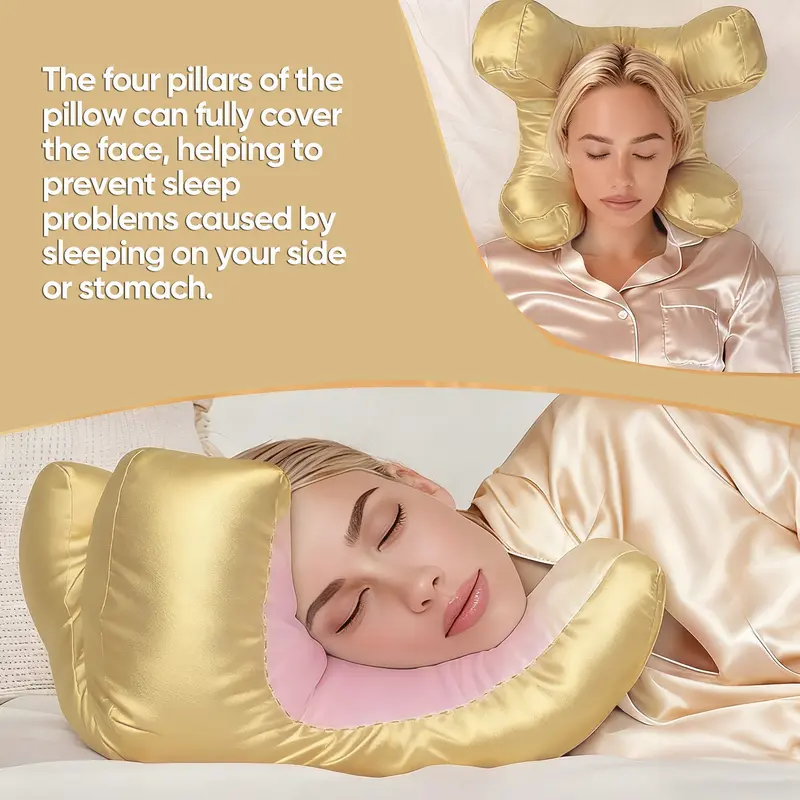 Face Massage Pillow with Raised Pillars and Removable Pillowcase, Polyester Filling for Side Sleepers